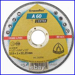 Klingspor 115 x 1mm cutting disc cuts fibre glass (GRP) stainless steel, metals