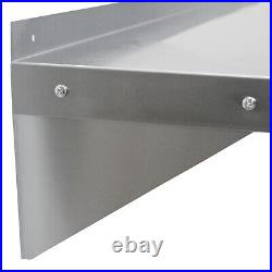 KuKoo Commercial Catering x2 Stainless Steel Shelves Kitchen Wall Shelf Metal