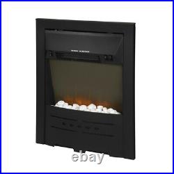 LED Electric Fireplace 1800W Wall Mounted Fire Place Inset Stove Glass Heater