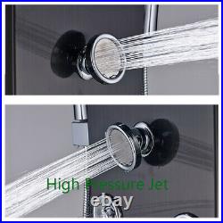 LED Shower Panel Column Water Tower Massage Jets Shower Hand Bathroom Black UK