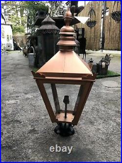 Lamp post lantern Copper Colour Victorian Style Traditional Medium Size Lantern