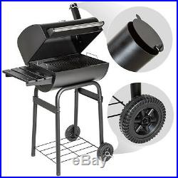 Large BBQ barbecue charcoal smoker grill camping with temperature display