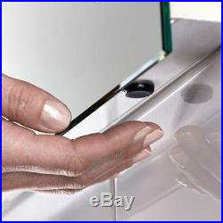 Large Bathroom Mirror Cabinet with LED Lighted/Shaver Socket/Demister Pad/Sensor