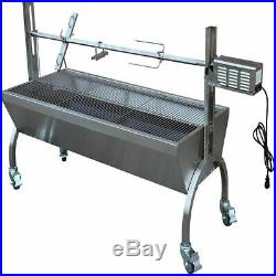 Large Stainless Steel BBQ Spit Roaster Rotisserie 46 Cooking Pig Lamb Chicken