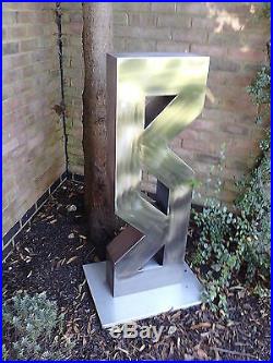 Large stainless steel abstract garden sculpture