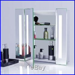 Led Illuminated Bathroom Mirror Cabinet Wall Hung Demister/shaver Socket/sensor