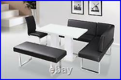 Liberty Modern High Gloss White Dining Table with Stainless Steel Base Furniture