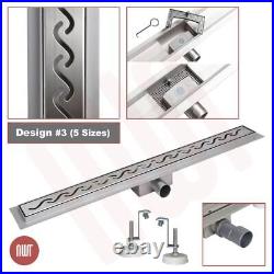 Linear Stainless Steel Shower Wetroom Drainage Gully Trap Waste (600-1500mm) #3