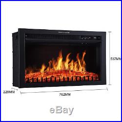Luxury 2KW Electric Fireplace LED Log Fire Burning Flame Heater with Surround