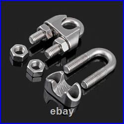 M2-M16 Wire Rope Clamp Cable Grip A2 Stainless Steel Metal Wire U Bolts DIN 741