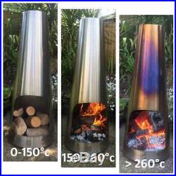Made O' Metal 1.2m Stainless Steel Modern Chimney Chiminea Log Burner Heater