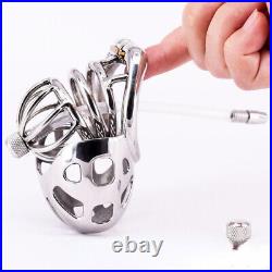 Male Chastity Cage Stainless Steel Arc Ring Metal Chastity Devices Locking