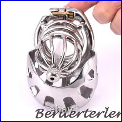 Male Chastity Cage Stainless Steel Arc Ring Metal Chastity Devices Locking