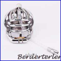 Male Chastity Cage Stainless Steel Arc Ring Metal Chastity Devices Locking