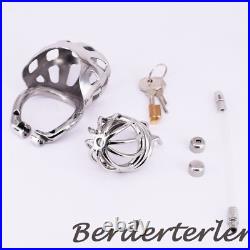 Male Chastity Cage Stainless Steel Arc Ring Metal Chastity Devices Locking