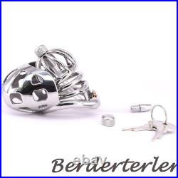 Male Chastity Cage Stainless Steel Arc Ring Metal Chastity Devices Locking