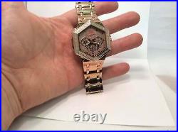 Men Aqua Master Jojo Jojino Joe Rodeo Rose Metal Band 48mm Diamond Watch W#356