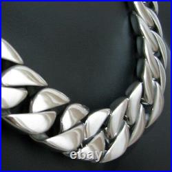 Men's Heavy 30MM Thick Chain Silver Cuban 316L Stainless Steel Huge 28 Necklace