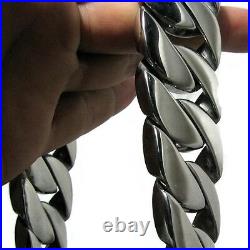 Men's Heavy 30MM Thick Chain Silver Cuban 316L Stainless Steel Huge 28 Necklace