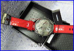 Men's Watch Diesel DZ7423 Mr. Daddy 2.0 Red Band Gunmetal Gray Dial Chronograph