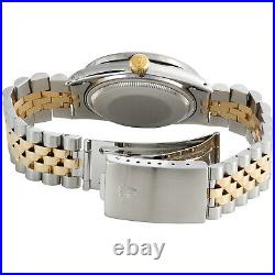Mens 36mm Rolex DateJust Diamond Watch 18K Two Tone Jubilee Champagne Dial 2 CT
