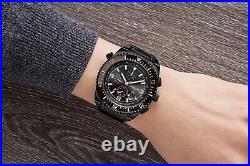 Mens Automatic Watch Black Racing Tachymeter Stainless Steel Black Dial GAMAGES