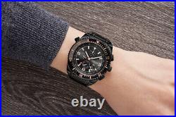 Mens Automatic Watch Black Racing Tachymeter Stainless Steel Black Dial GAMAGES