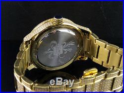 Mens Jewelry Unlimited Yellow Gold Steel Simulated Diamond Watch 45MM DJ-01