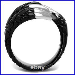 Mens snake ring silver biker goth chunky stainless steel no stone signet pinky