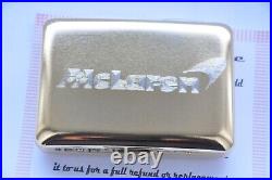 Metal Cigarette Case Stainless Steel 24k Gold Plated McLaren Super Car Logo Gift