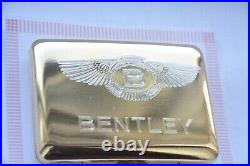 Metal Cigarette Case Stainless Steel 24k Gold Plated and Engraved Bentley Logo