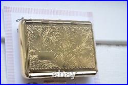 Metal Cigarette Case Stainless Steel floral 24k Gold Plated In a gift box