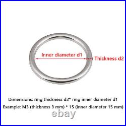 Metal O Ring Heavy Duty Solid Round Rings Welded Smooth A2 Stainless 15-150mm