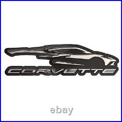 Metal Sign 2020-2023 Corvette Stainless Steel C8 Gesture Script