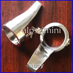 Metal Stainless Steel Heavy Ankle Cuffs Tongue Bound Handcuffs Restraint