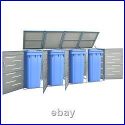 Metal Wheelie Bin Storage Shed Stainless Steel 1/2/3/4 Garbage Store Garden Box