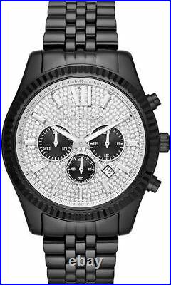 Michael Kors MK8605 Crystal Black Tone Lexington Chronograph Men's Wrist Watch