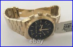Michael kors mk8338 brooks blue gold stainless steel men's chronograph watch
