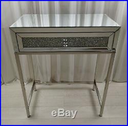 Mirrored Dressing Table DIAMOND EFFECT Vanity Entrance Bedroom Make-Up Console