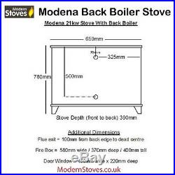 Modena 20kw back boiler Wood Burning Multi fuel, Wood Burner Modern Stoves