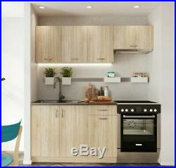 Modern Kitchen 5 Unit Set Sonoma Oak Cupboard Cabinet Worktop Franke Sink Nela