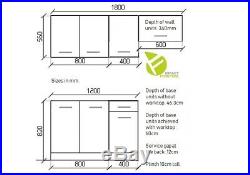 Modern Kitchen 5 Unit Set Sonoma Oak Effect Cupboard, Worktop Budget Small Nela