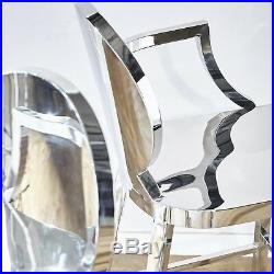 Modern Luxury Kardashian Style Chrome Silver Stainless Steel Breakfast Bar Stool