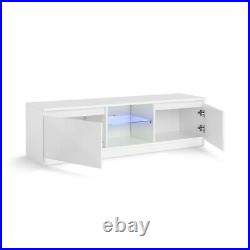 Modern TV Stand Cabinet 120cm white gloss with Blue LED lights for 50 55 TV's