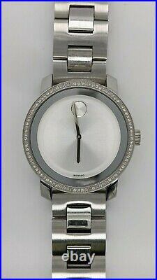 Movado Bold Stainless Steel & Diamonds 36mm Quartz Watch MB. 01.3.14.6065S