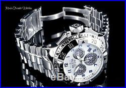 NEW 50MM Invicta RESERVE Excursion Twisted Metal Silver Dial All Silver Watch