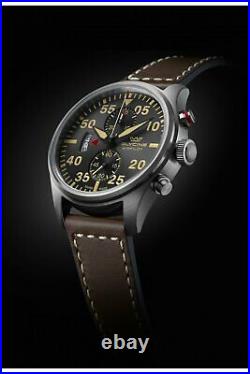 NEW Glycine Men's Airpilot 44mm Swiss Made Chronograph Gray Dial Sapphire Watch