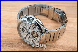 NEW Mens Flywheel Luxury Open Heart Skeleton Automatic Mechanical Metal Watch