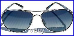 NEW Oakley TIE BREAKER Silver AVIATOR w POLARIZED Grey Women's Sunglass 4108-02