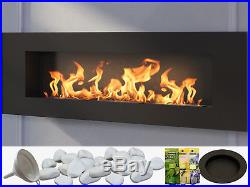 NEW PREMIUM Bio Ethanol Fire Biofire Fireplace 1200 x 400 Bioethanol / Glass /